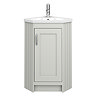 Chatsworth Traditional Grey Corner Vanity Unit with Chrome Handle