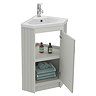 Chatsworth Traditional Grey Corner Vanity Unit with Chrome Handle