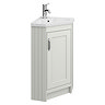 Chatsworth Traditional Grey Corner Vanity Unit with Chrome Handle