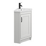 Chatsworth Traditional Grey Corner Vanity Unit with Matt Black Handle  Standard Large Image