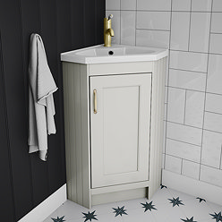 Chatsworth Traditional Grey Corner Vanity Unit Large Image