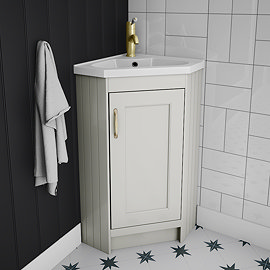Chatsworth Traditional Grey Corner Vanity Unit Large Image
