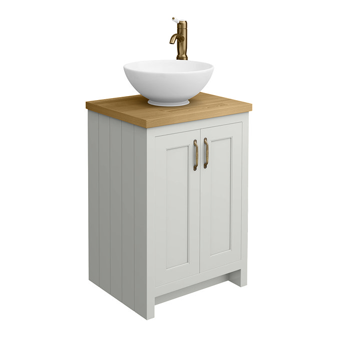 Chatsworth Traditional Grey Countertop Vanity Unit + Close Coupled Toilet Package