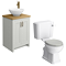 Chatsworth Traditional Grey Countertop Vanity Unit + Close Coupled Toilet Package