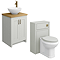Chatsworth Traditional Grey Countertop Vanity Unit + Toilet Package