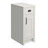 Chatsworth Traditional Grey Double Basin Vanity + Cupboard Combination Unit with Matt Black Handles  Standard Large Image