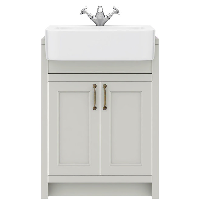Chatsworth Traditional Grey Semi-Recessed Vanity - 600mm Wide  In Bathroom Large Image