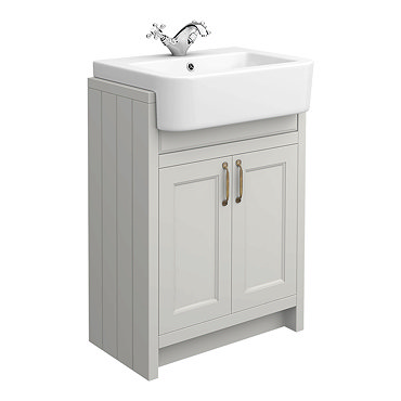 Chatsworth Traditional Grey Semi-Recessed Vanity - 600mm Wide  Profile Large Image