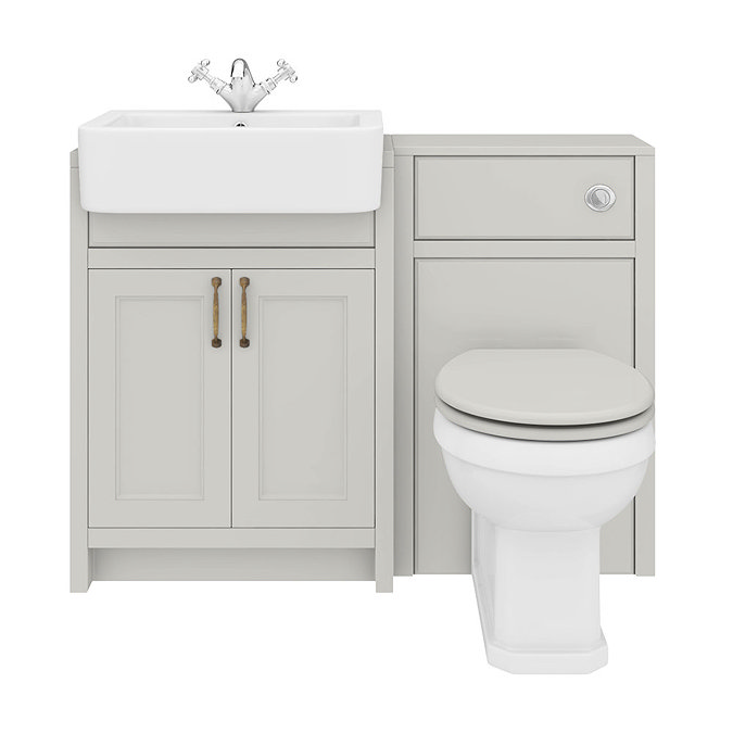 Chatsworth Traditional Grey Semi-Recessed Vanity Unit + Toilet Package  additional Large Image