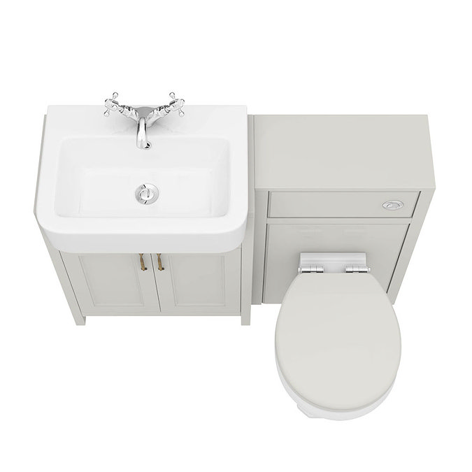 Chatsworth Traditional Grey Semi-Recessed Vanity Unit + Toilet Package  Newest Large Image