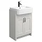 Chatsworth Traditional Grey Semi-Recessed Vanity Unit w. Matt Black Handles + Toilet Package  Profil