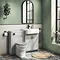 Chatsworth Traditional Grey Semi-Recessed Vanity Unit w. Matt Black Handles + Toilet Package Large I