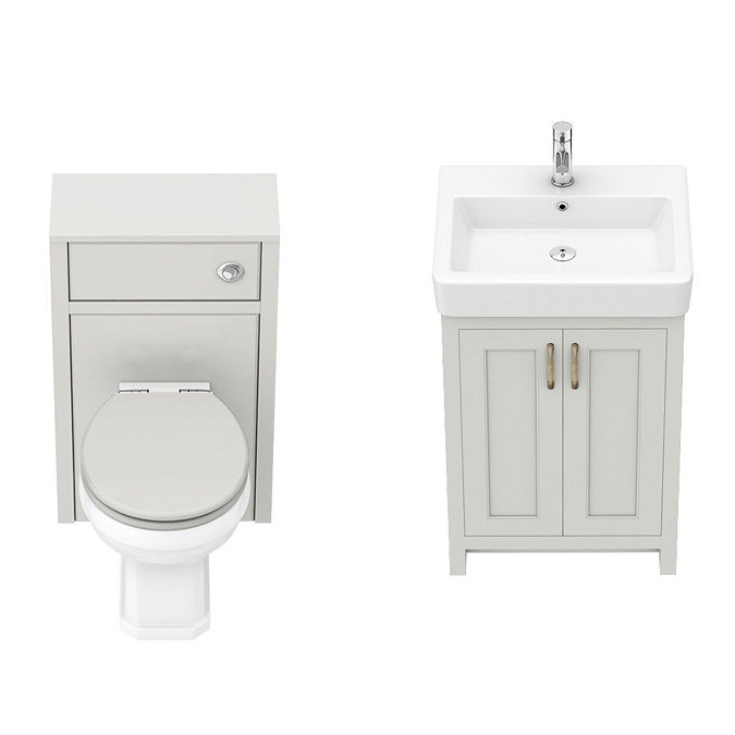 Chatsworth Traditional Grey Sink Vanity Unit + Toilet Package  additional Large Image