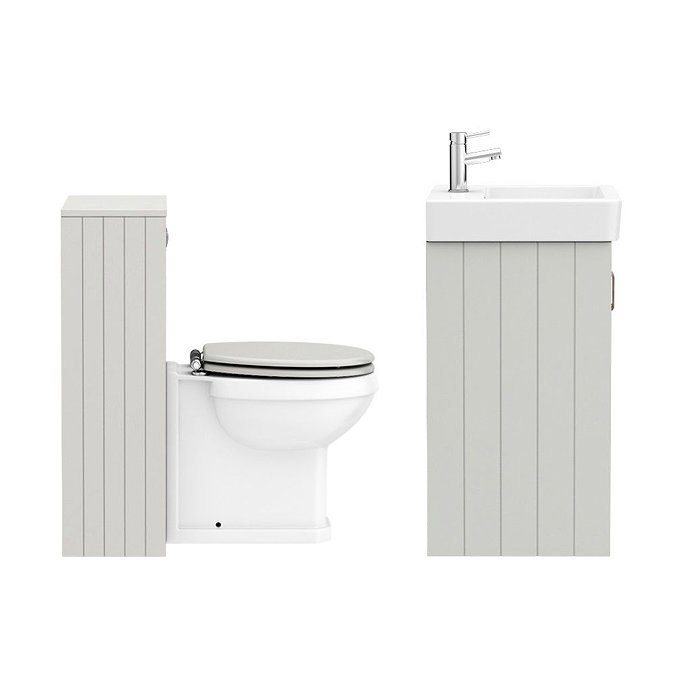 Chatsworth Traditional Grey Sink Vanity Unit + Toilet Package  Newest Large Image