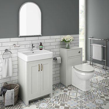 Chatsworth Traditional Grey Sink Vanity Unit + Toilet Package  Profile Large Image