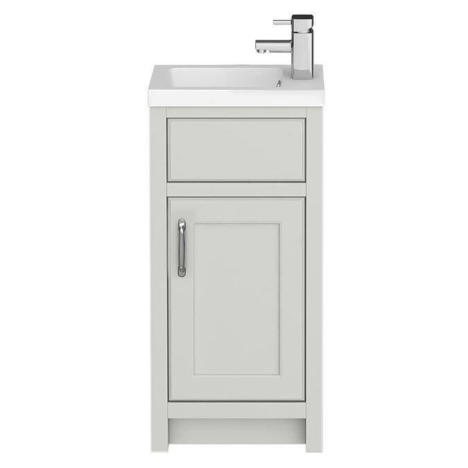 Chatsworth Traditional Grey Small Vanity - 400mm Wide with Chrome Handle