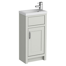 Chatsworth Traditional Grey Small Vanity - 400mm Wide with Chrome Handle