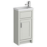 Chatsworth Traditional Grey Small Vanity - 400mm Wide with Chrome Handle
