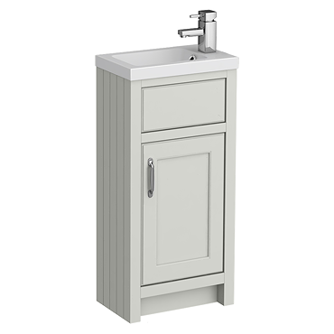 Chatsworth Traditional Grey Small Vanity - 400mm Wide with Chrome Handle