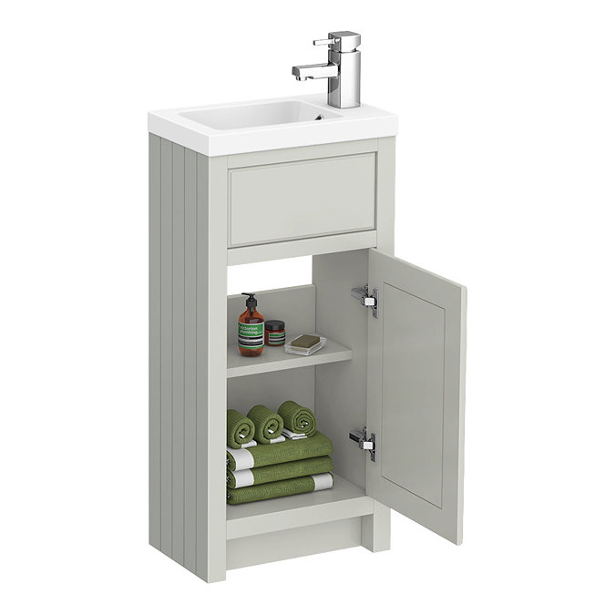 Chatsworth Traditional Grey Small Vanity - 400mm Wide  In Bathroom Large Image