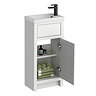 Chatsworth Traditional Grey Small Vanity with Matt Black Handles - 400mm Wide