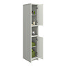 Chatsworth Traditional Grey Tall Cabinet with Brushed Brass Handles