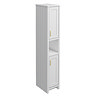 Chatsworth Traditional Grey Tall Cabinet with Brushed Brass Handles