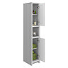 Chatsworth Traditional Grey Tall Cabinet with Chrome Handles