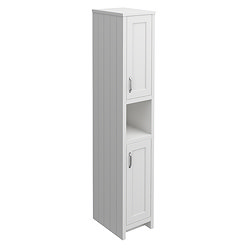 Chatsworth Traditional Grey Tall Cabinet with Chrome Handles