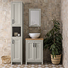 Chatsworth Traditional Grey Tall Cabinet with Matt Black Handles