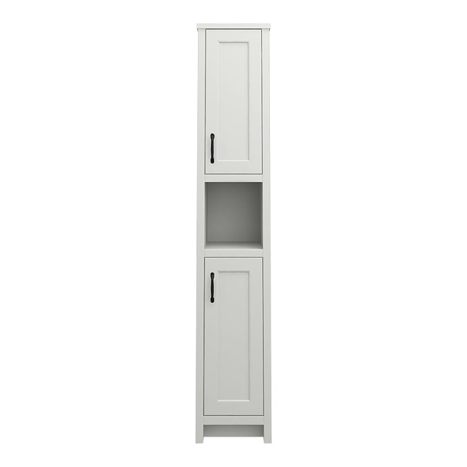 Chatsworth Traditional Grey Tall Cabinet with Matt Black Handles