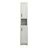 Chatsworth Traditional Grey Tall Cabinet with Matt Black Handles