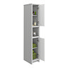 Chatsworth Traditional Grey Tall Cabinet with Matt Black Handles