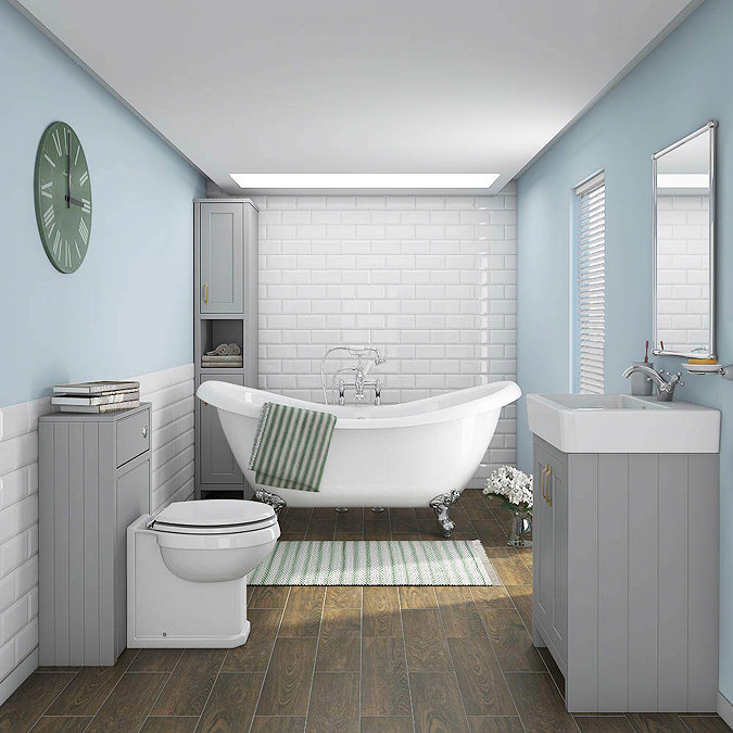 Chatsworth Traditional Grey Toilet Unit + Pan  Profile Large Image