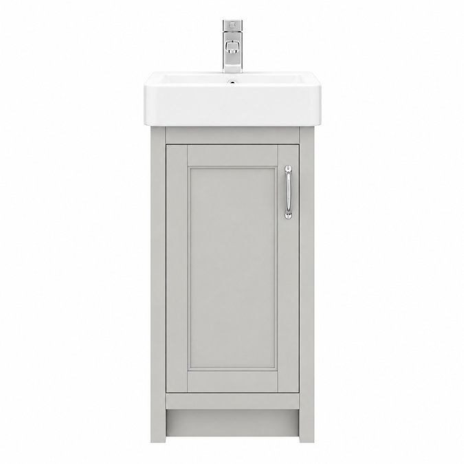 Chatsworth Traditional Grey Vanity - 425mm Wide with Chrome Handle