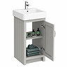 Chatsworth Traditional Grey Vanity - 425mm Wide with Chrome Handle