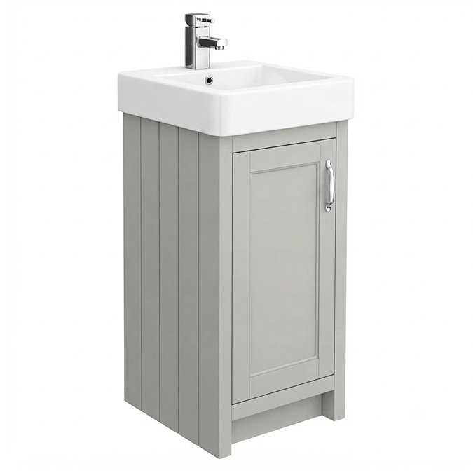 Chatsworth Traditional Grey Vanity - 425mm Wide with Chrome Handle