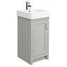 Chatsworth Traditional Grey Vanity - 425mm Wide with Chrome Handle
