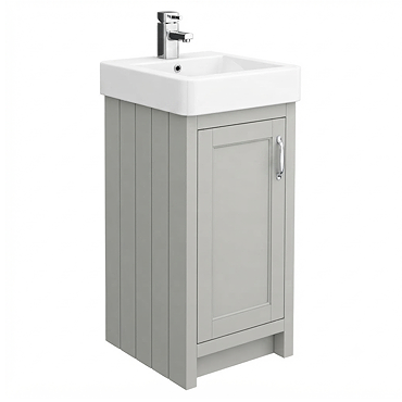 Chatsworth Traditional Grey Vanity - 425mm Wide with Chrome Handle