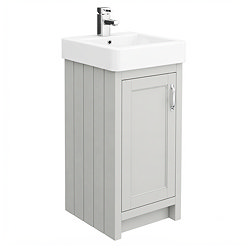 Chatsworth Traditional Grey Vanity - 425mm Wide with Chrome Handle