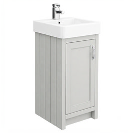 Chatsworth Traditional Grey Vanity - 425mm Wide with Chrome Handle