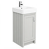 Chatsworth Traditional Grey Vanity - 425mm Wide with Chrome Handle