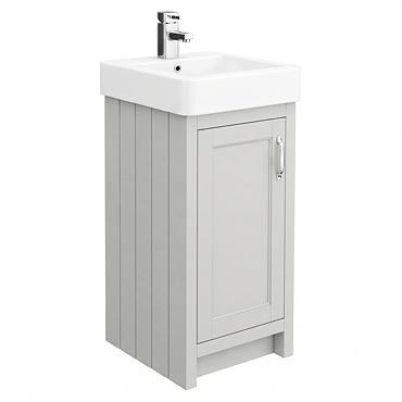 Chatsworth Traditional Grey Vanity - 425mm Wide with Chrome Handle