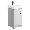 Chatsworth Traditional Grey Vanity - 425mm Wide with Matt Black Handle