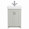 Chatsworth Traditional Grey Vanity - 560mm Wide with Chrome Handles