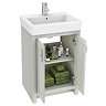Chatsworth Traditional Grey Vanity - 560mm Wide with Chrome Handles