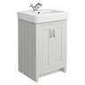 Chatsworth Traditional Grey Vanity - 560mm Wide with Chrome Handles