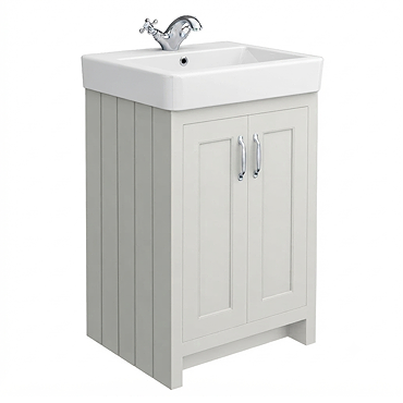 Chatsworth Traditional Grey Vanity - 560mm Wide with Chrome Handles