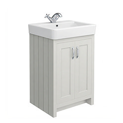 Chatsworth Traditional Grey Vanity - 560mm Wide with Chrome Handles