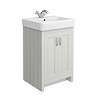 Chatsworth Traditional Grey Vanity - 560mm Wide with Chrome Handles
